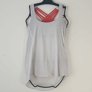 Lululemon Wild  2 in 1 Striped Orange Black White Contrast 8